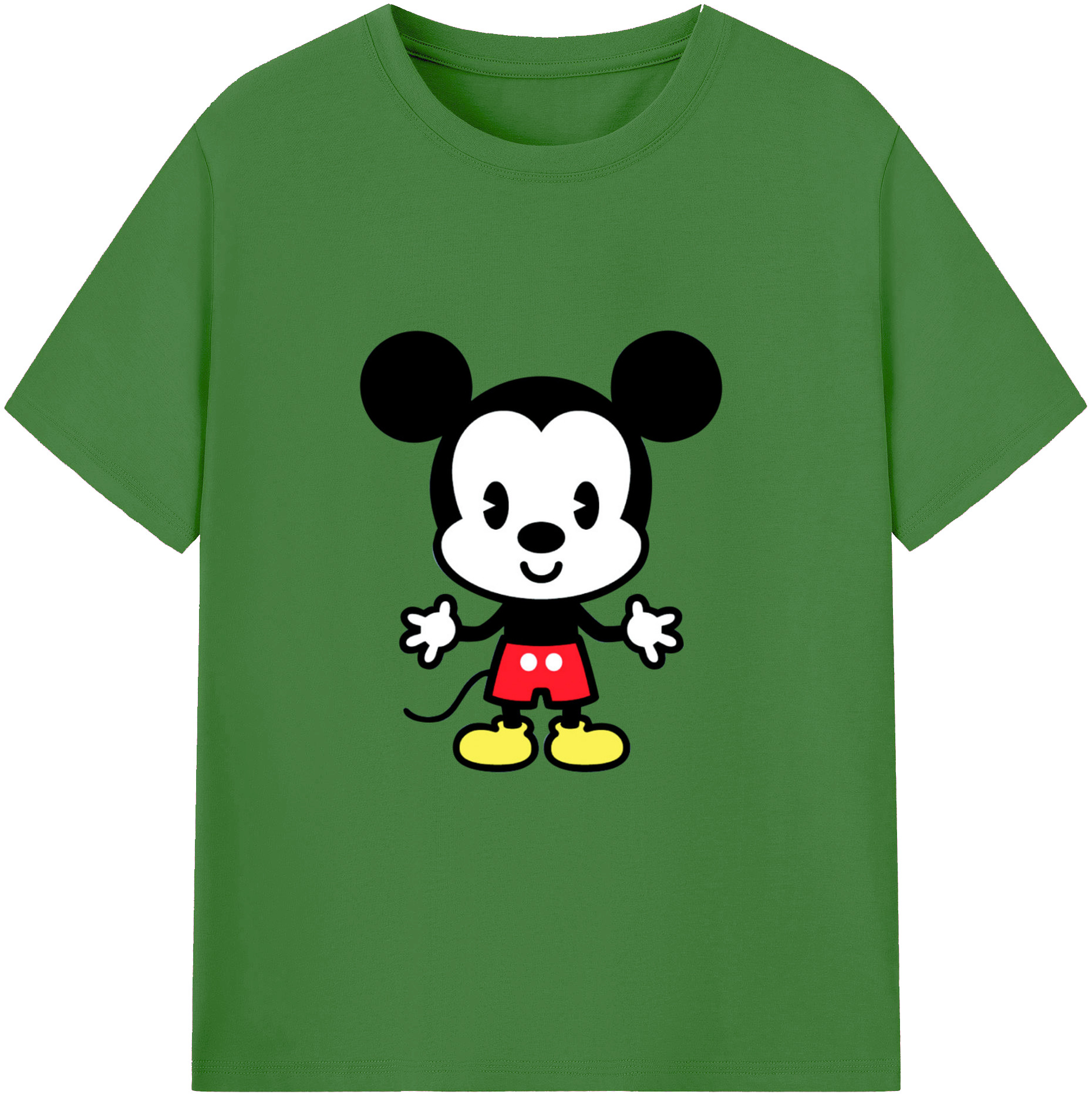 （画像用） ミッキーマウス Mickey Mouse レディースカジュアルプリントTシャツ（綿100％）